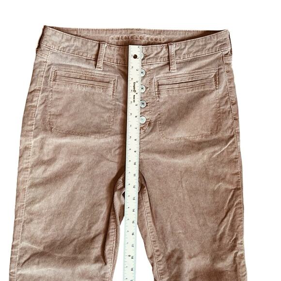 American Eagle Women’s Sz 12 Tan Super High Rise Flare Jeans Stretch Corduroy - Picture 12 of 14